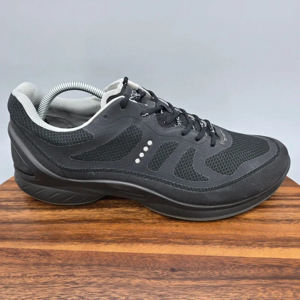 Ecco Shoes Mens 11 45 Black Biom Fjuel Lace Up Low Top Walking Athletic Sneakers